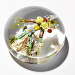 Paul J. Stankard Floral, Seeds & Pollen Oblate Paperweight
